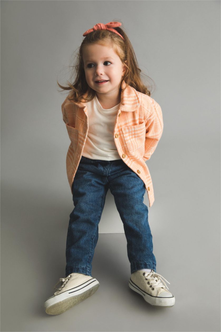 BABY GIRL Light Blue Baby Girl Pocket Fleece Lined Jeans