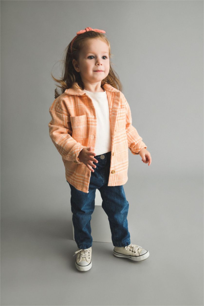 BABY GIRL Light Blue Baby Girl Pocket Fleece Lined Jeans