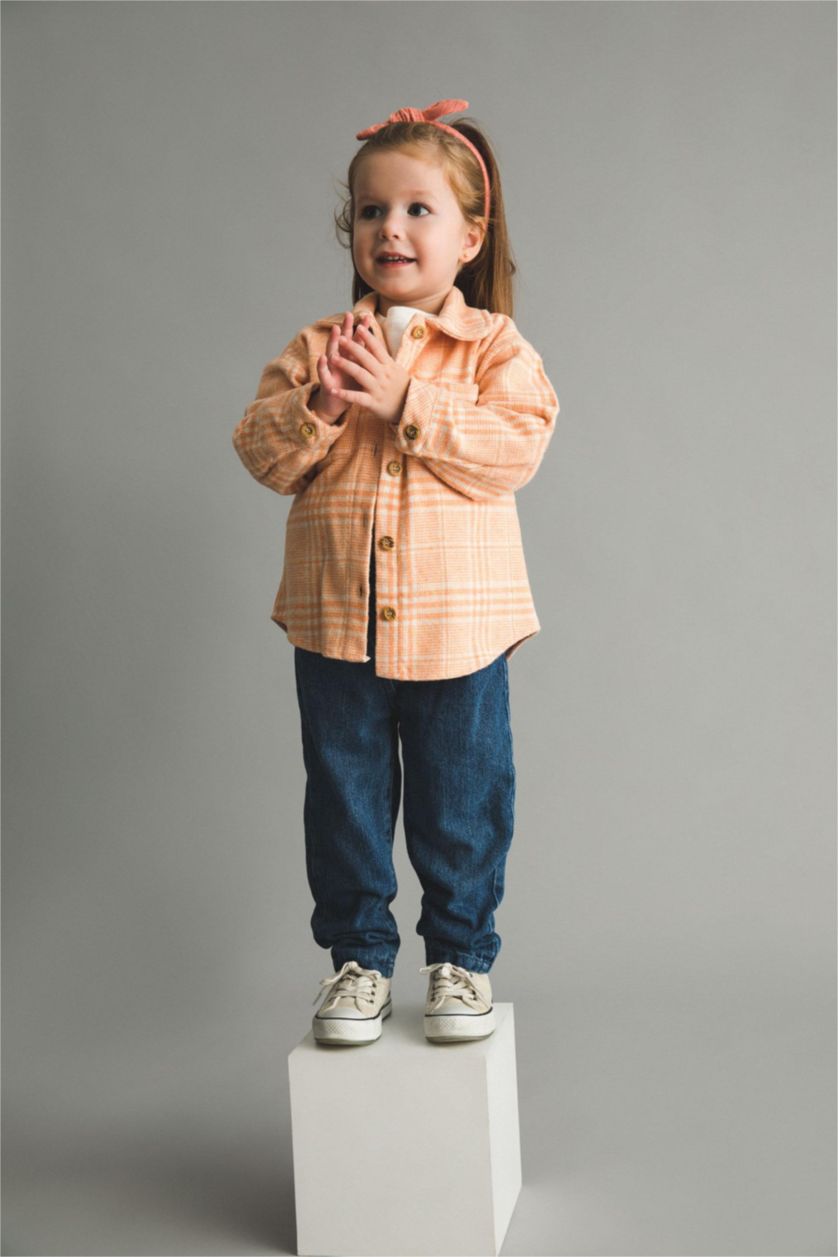 BABY GIRL Light Blue Baby Girl Pocket Fleece Lined Jeans