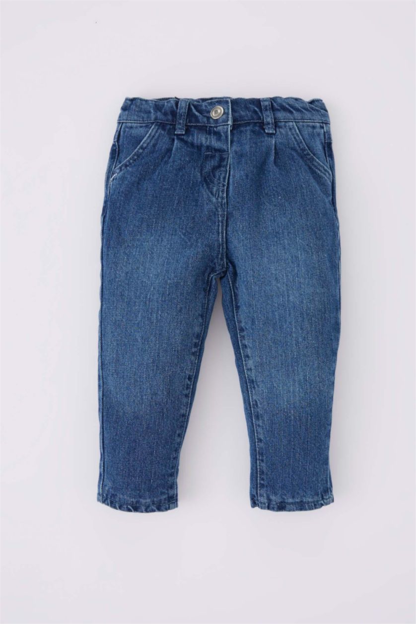 BABY GIRL Light Blue Baby Girl Pocket Fleece Lined Jeans