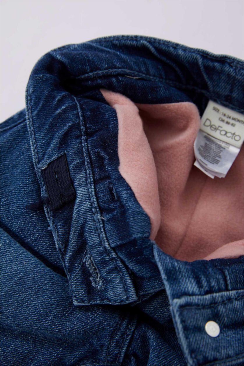 BABY GIRL Light Blue Baby Girl Pocket Fleece Lined Jeans