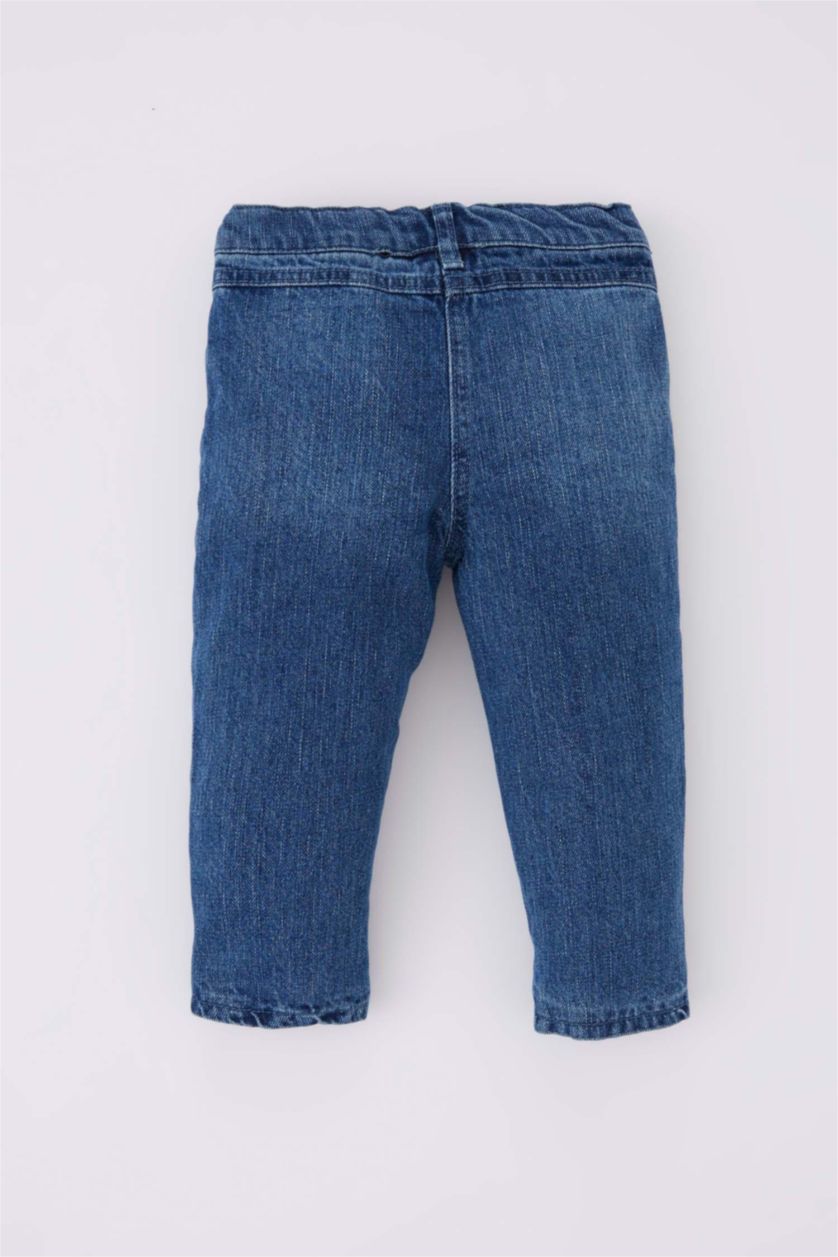 BABY GIRL Light Blue Baby Girl Pocket Fleece Lined Jeans