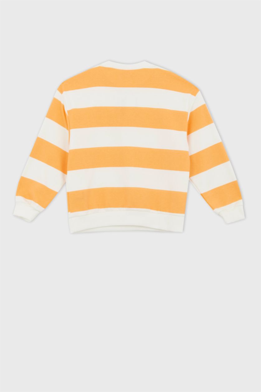 GIRLS & TEENS Neon Orange Relax Fit Crew Neck Sweatshirt