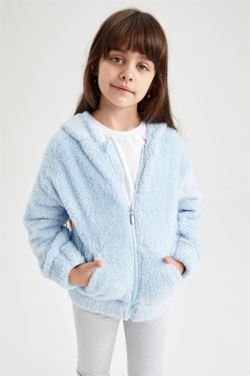 Девочки и подростки Светло-синий Кардиган с капюшоном для девочек