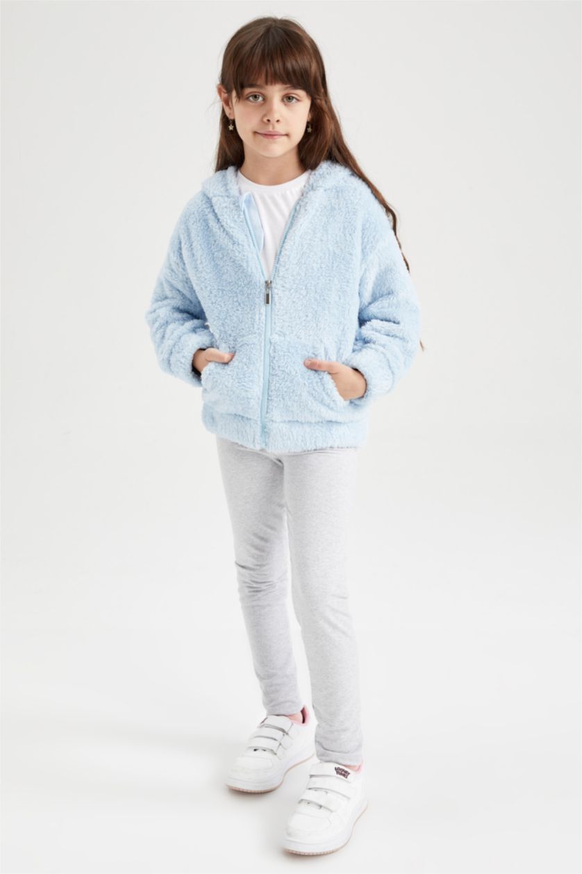 Девочки и подростки Светло-синий Кардиган с капюшоном для девочек