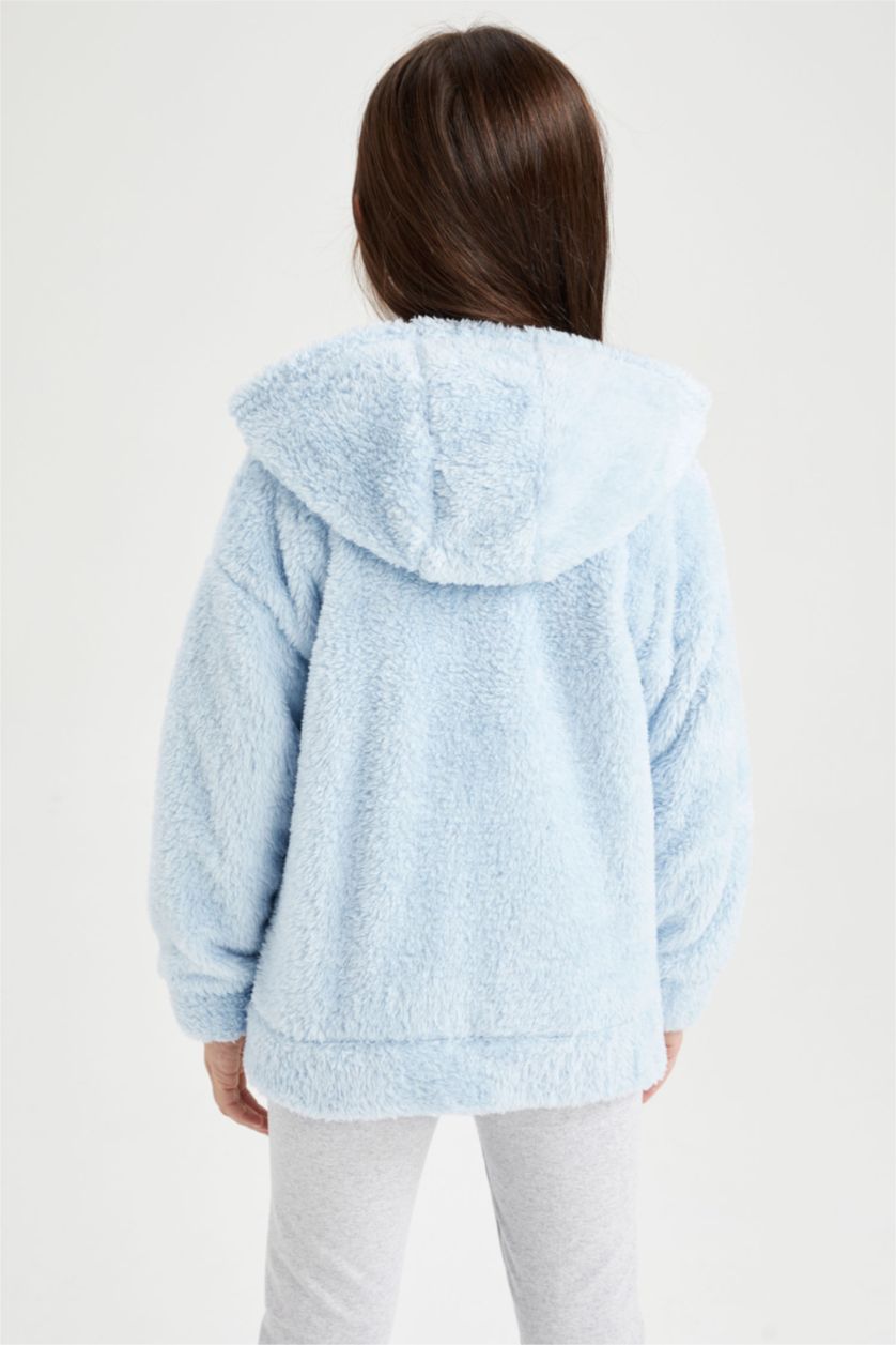 Девочки и подростки Светло-синий Кардиган с капюшоном для девочек