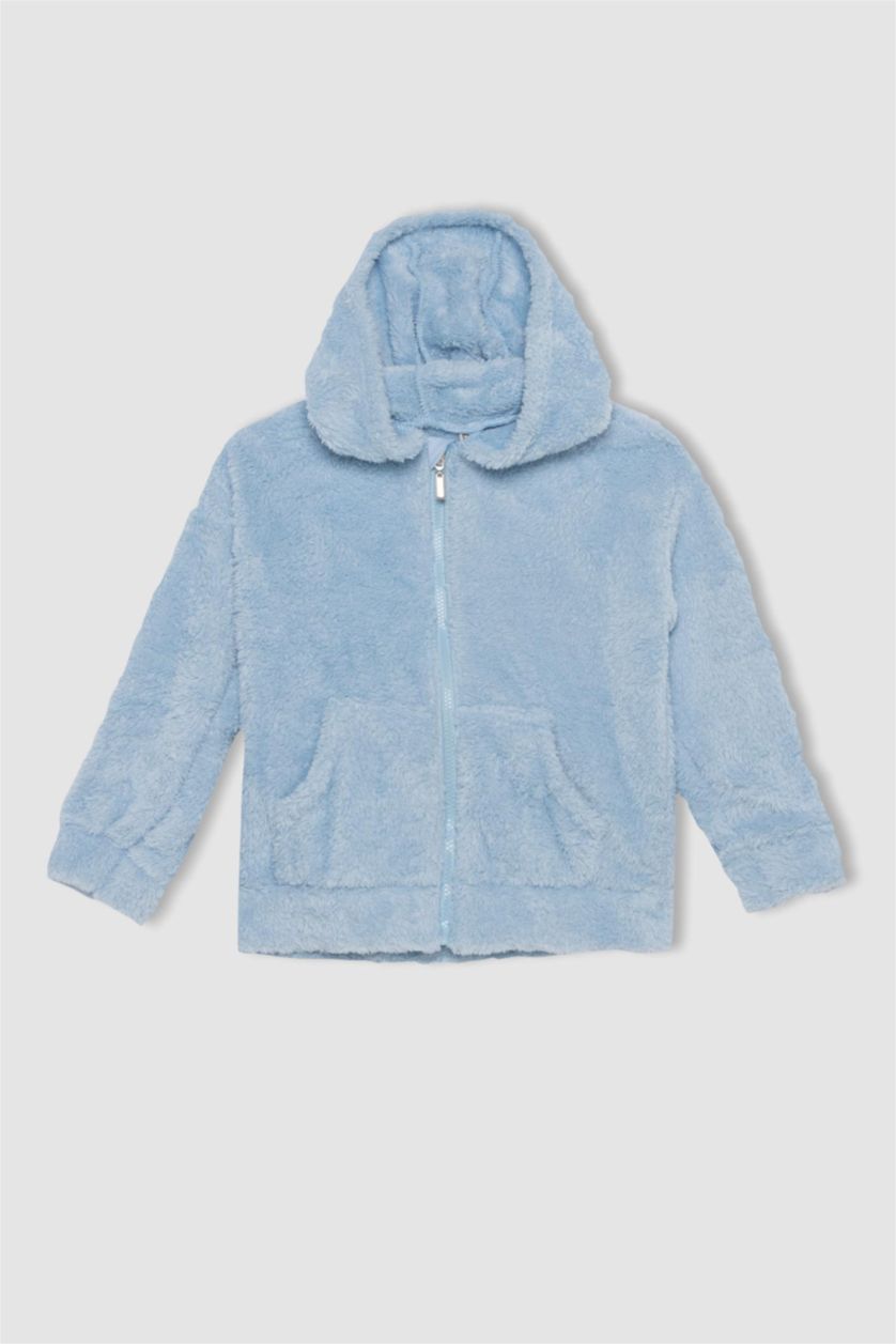 Девочки и подростки Светло-синий Кардиган с капюшоном для девочек