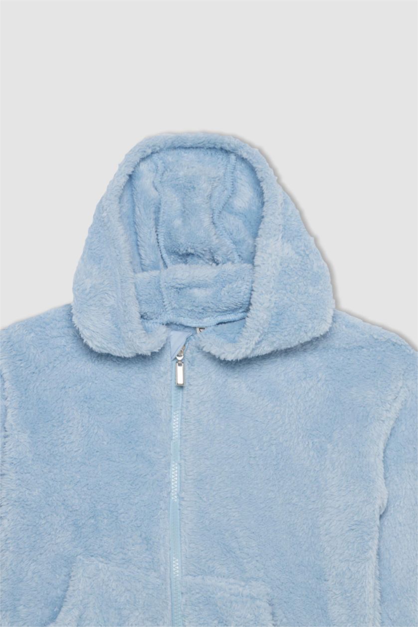 Девочки и подростки Светло-синий Кардиган с капюшоном для девочек