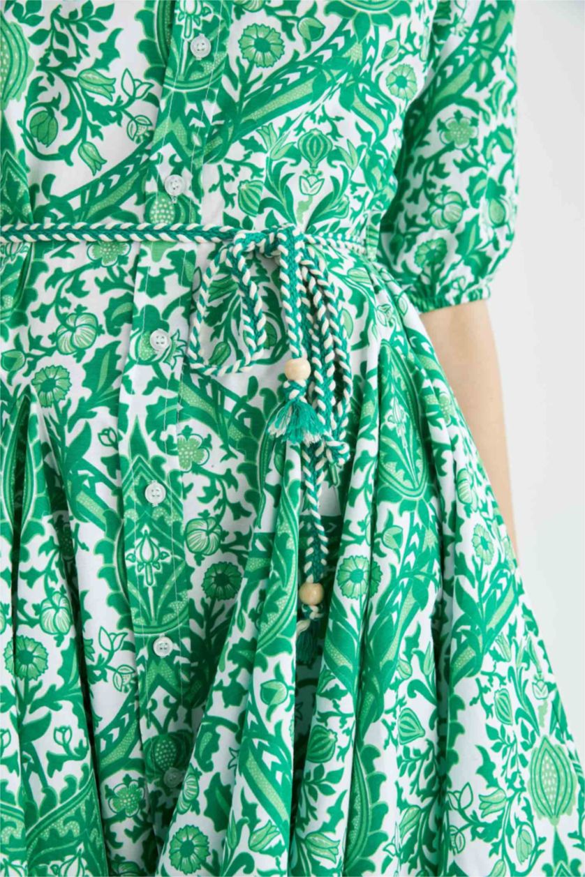 Kadın Açık Yeşil Poplin Mini Elbise