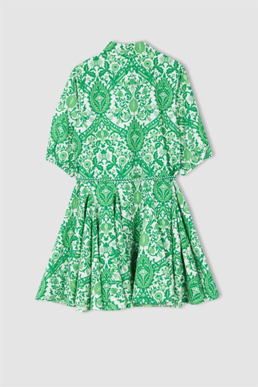 Kadın Açık Yeşil Poplin Mini Elbise