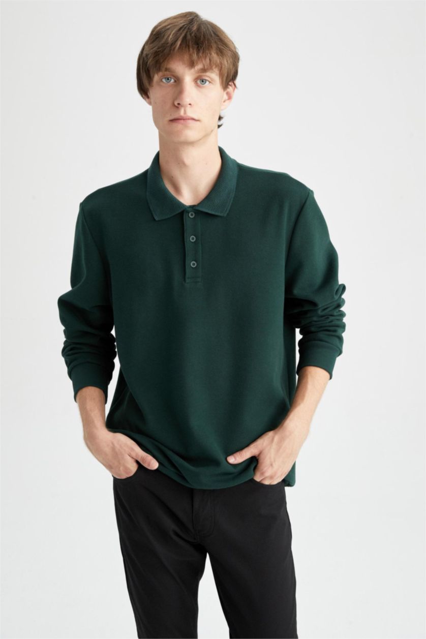 Man Petrol Regular Fit Thessaloniki Fabric Sweatshirt