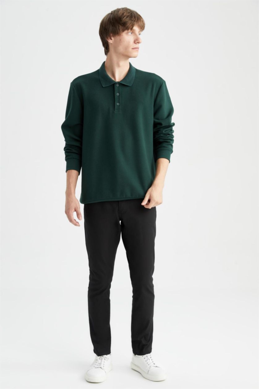 Man Petrol Regular Fit Thessaloniki Fabric Sweatshirt