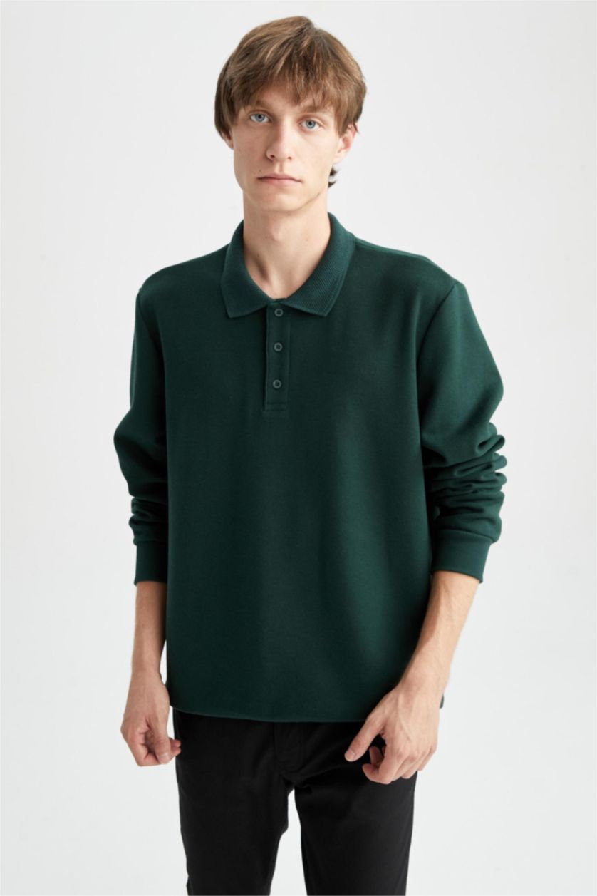 Man Petrol Regular Fit Thessaloniki Fabric Sweatshirt