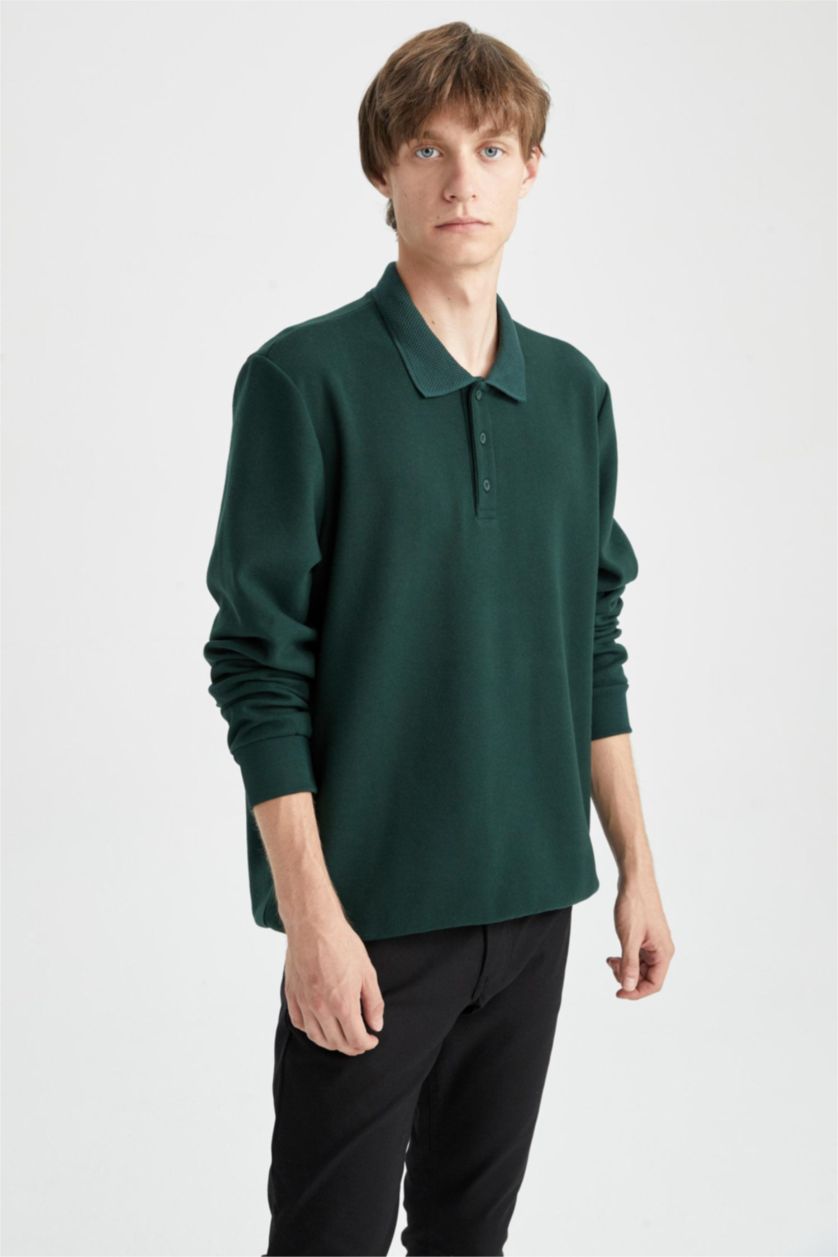 Man Petrol Regular Fit Thessaloniki Fabric Sweatshirt