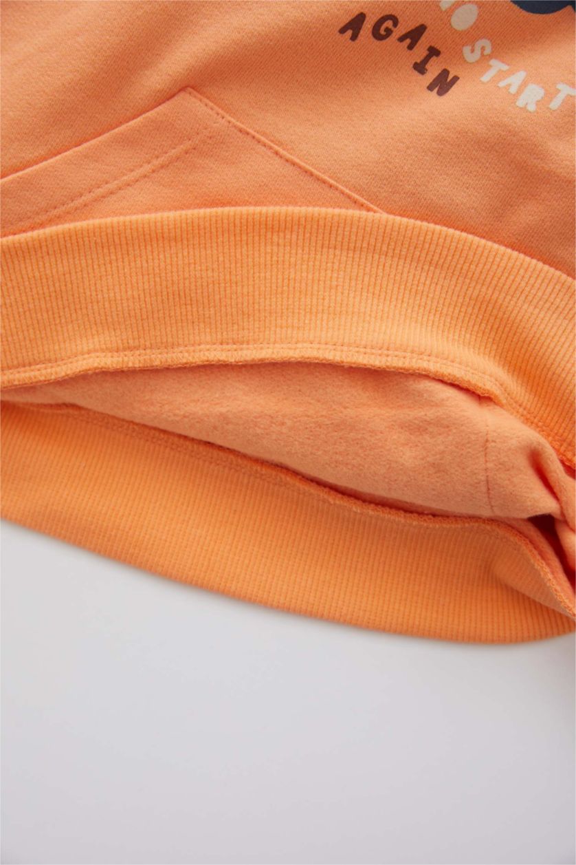 BABY BOY Orange Regular Fit Slogan Crew Neck Sweatshirt