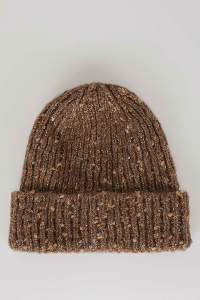 Kadın Kahve Kadın Basic Triko Bere