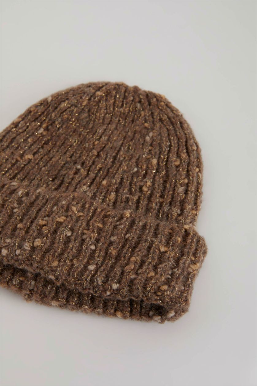 Kadın Kahve Kadın Basic Triko Bere