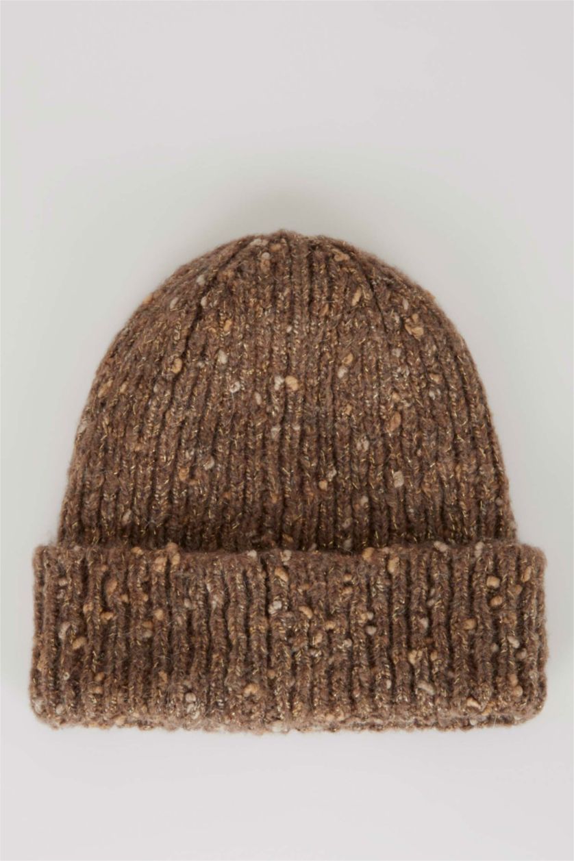 Kadın Kahve Kadın Basic Triko Bere