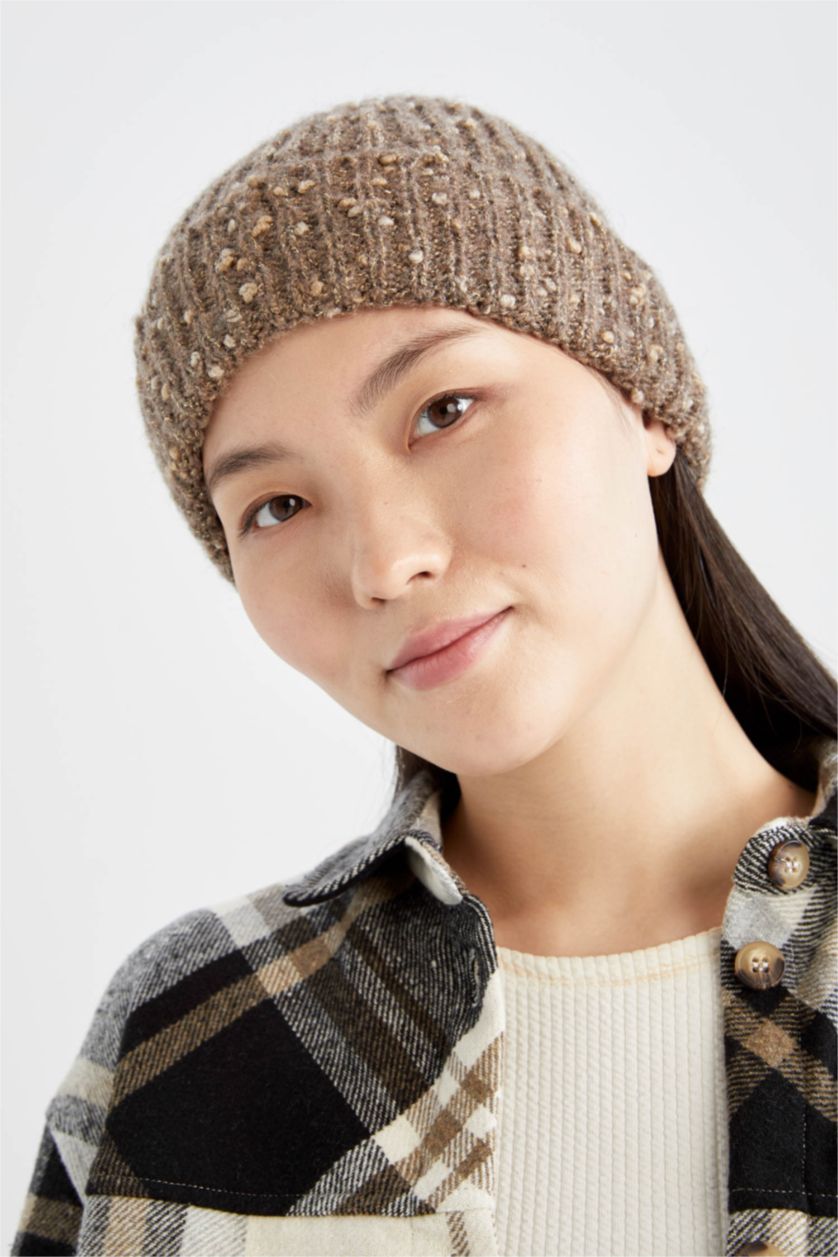 Kadın Kahve Kadın Basic Triko Bere