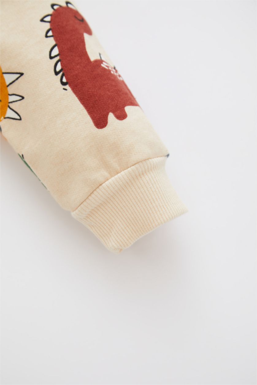 BÉBÉ GARÇON Beige Ensemble En Tricot Tissu Sweat Fin Col Ras Du Cou Dinosaure Manche Longue 2 BéBé Garçon