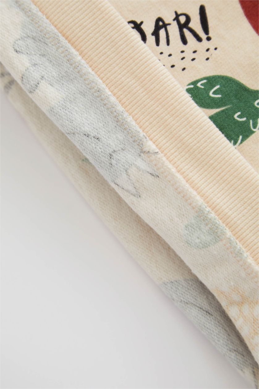 BÉBÉ GARÇON Beige Ensemble En Tricot Tissu Sweat Fin Col Ras Du Cou Dinosaure Manche Longue 2 BéBé Garçon