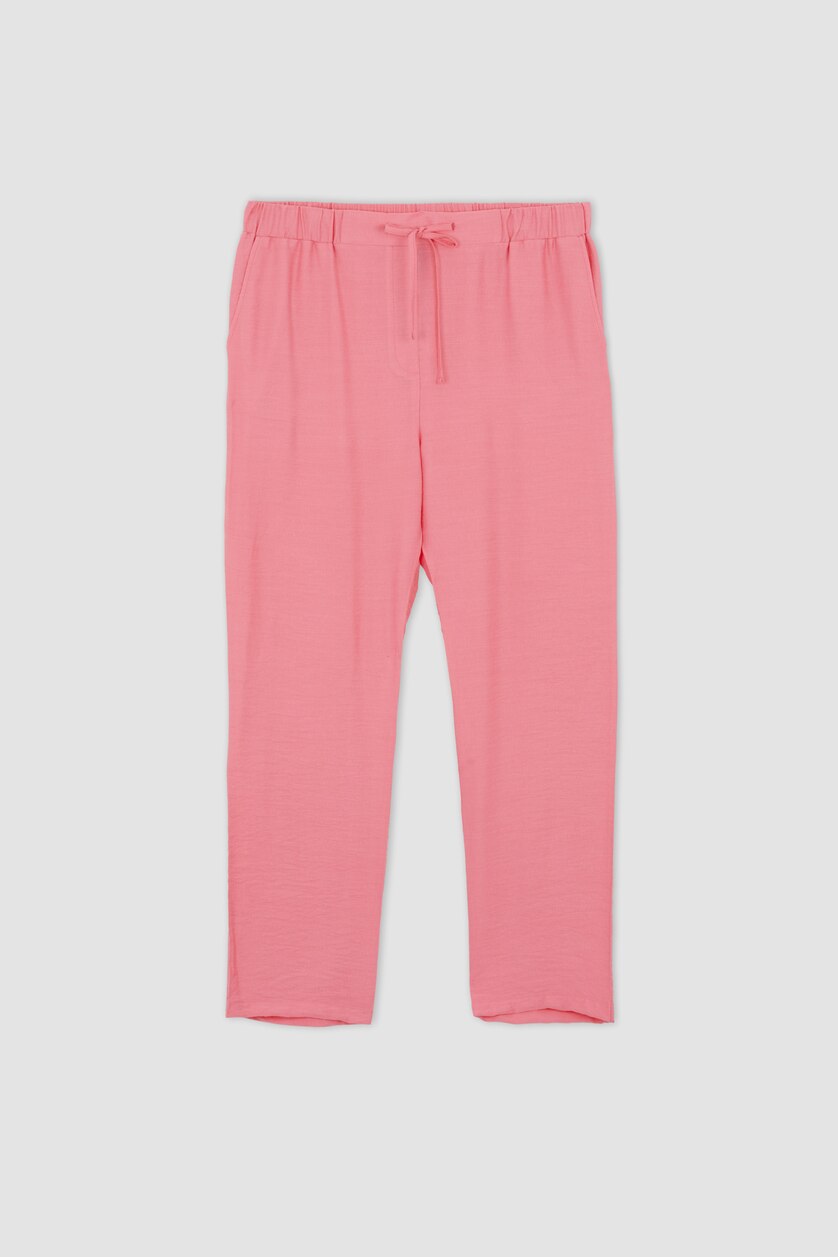 Pink WOMAN DF Plus Straight Fit Elastic Waist Aerobin Trousers 2630838 ...