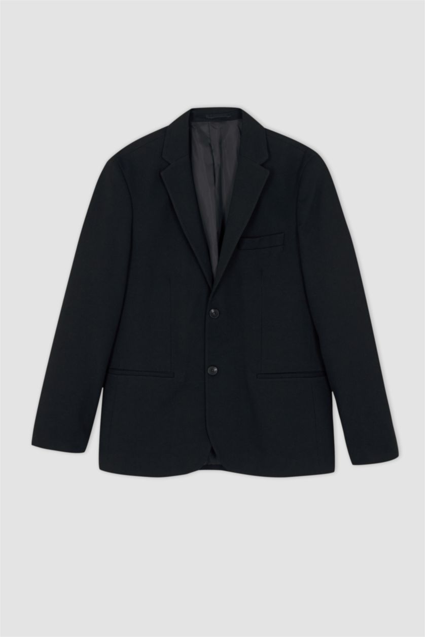 Erkek Siyah Slım Fıt Blazer Ceket
