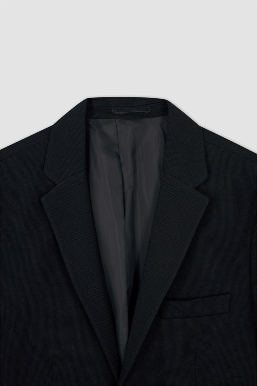 Erkek Siyah Slım Fıt Blazer Ceket