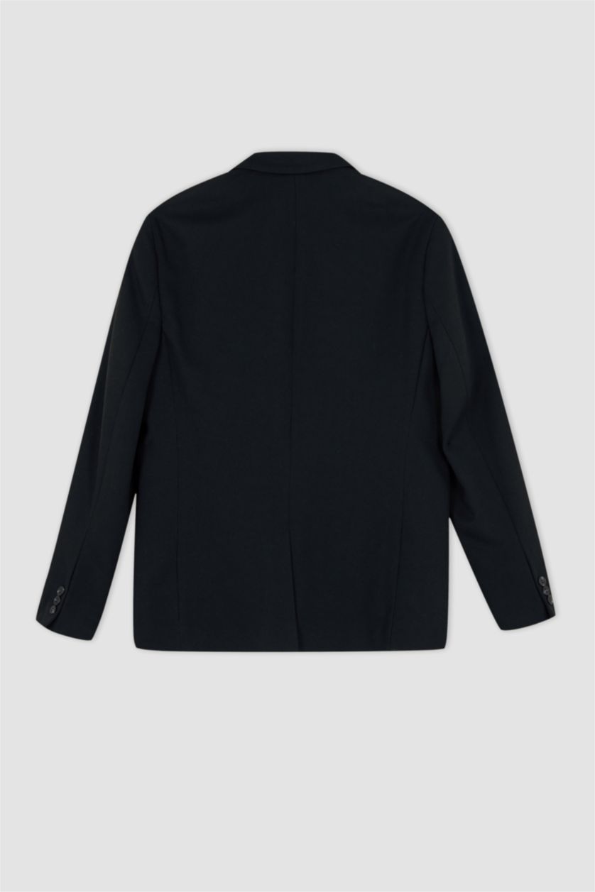 Erkek Siyah Slım Fıt Blazer Ceket