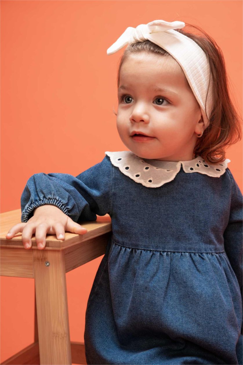 Baby Girl Light Blue Regular Fit Long Sleeve Dress