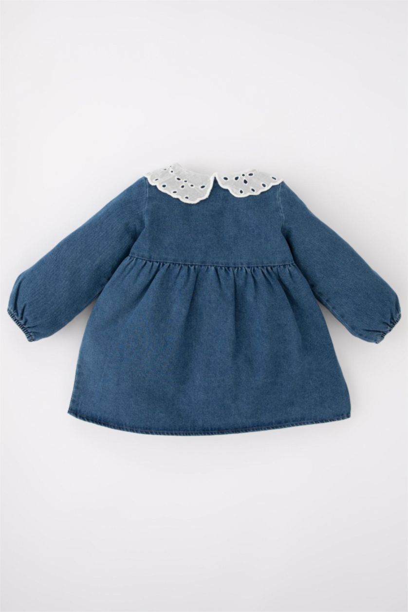 Baby Girl Light Blue Regular Fit Long Sleeve Dress