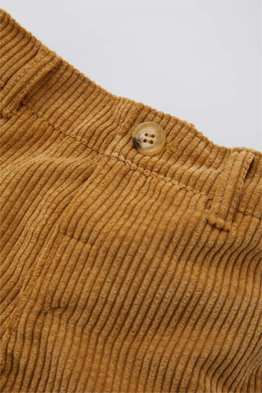 BÉBÉ GARÇON Beige Pantalon Velours Côtelé Coupe Régulière