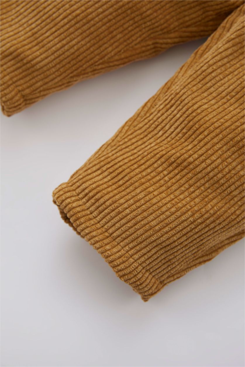 BÉBÉ GARÇON Beige Pantalon Velours Côtelé Coupe Régulière