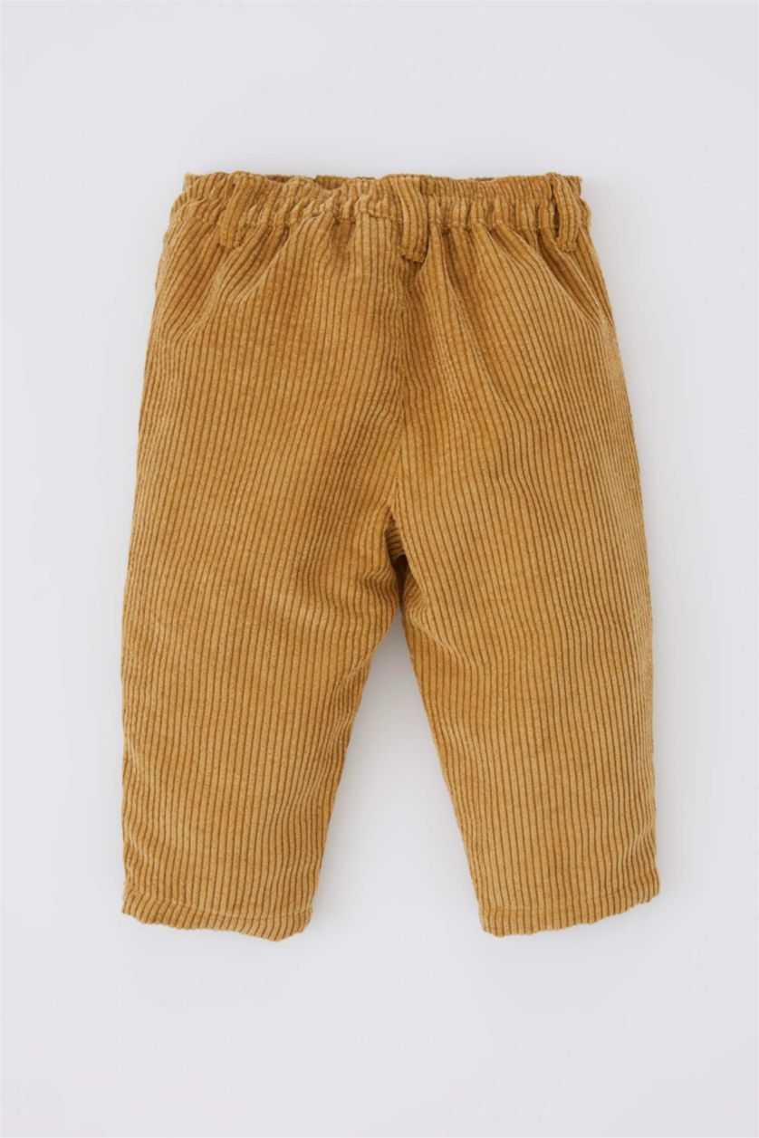 BÉBÉ GARÇON Beige Pantalon Velours Côtelé Coupe Régulière