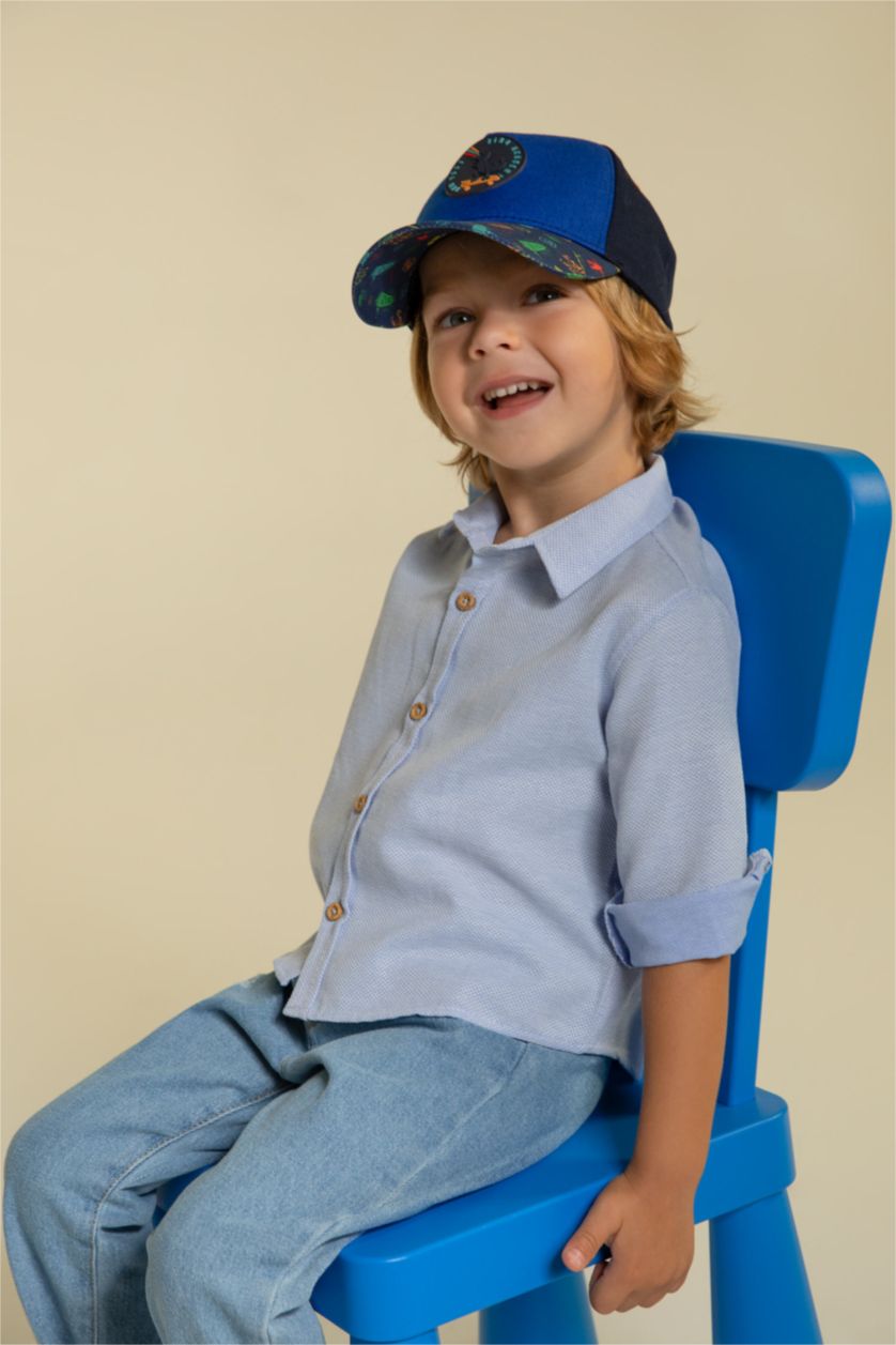 BÉBÉ GARÇON BLEU Clair Chemises à manches longues Oxford Col De Chemise Manche Longue