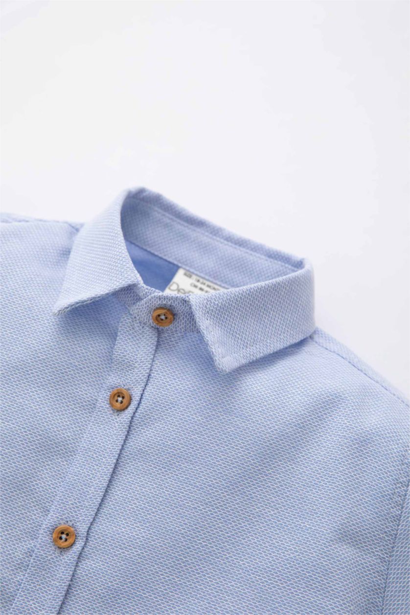 BÉBÉ GARÇON BLEU Clair Chemises à manches longues Oxford Col De Chemise Manche Longue