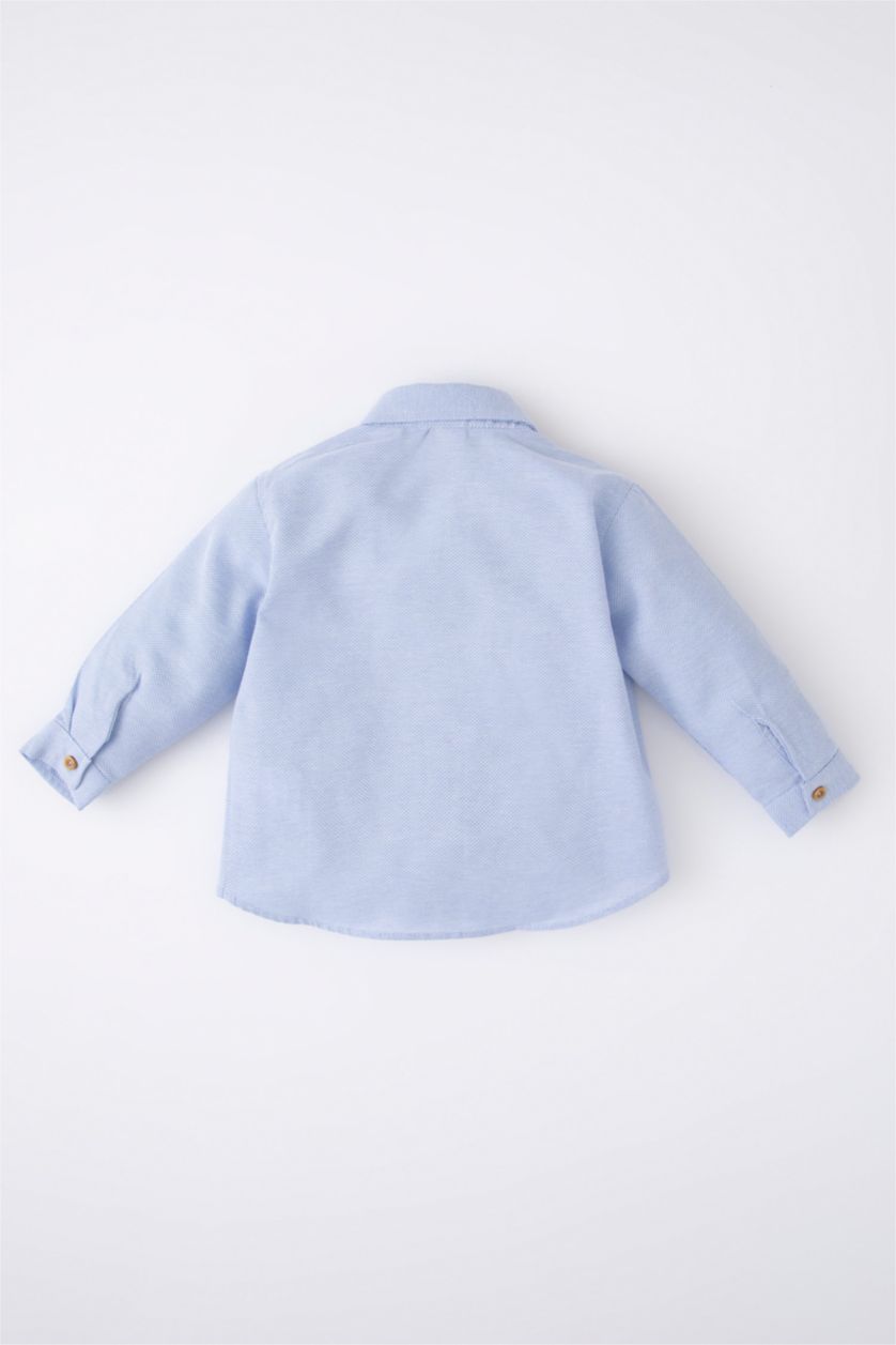 BÉBÉ GARÇON BLEU Clair Chemises à manches longues Oxford Col De Chemise Manche Longue