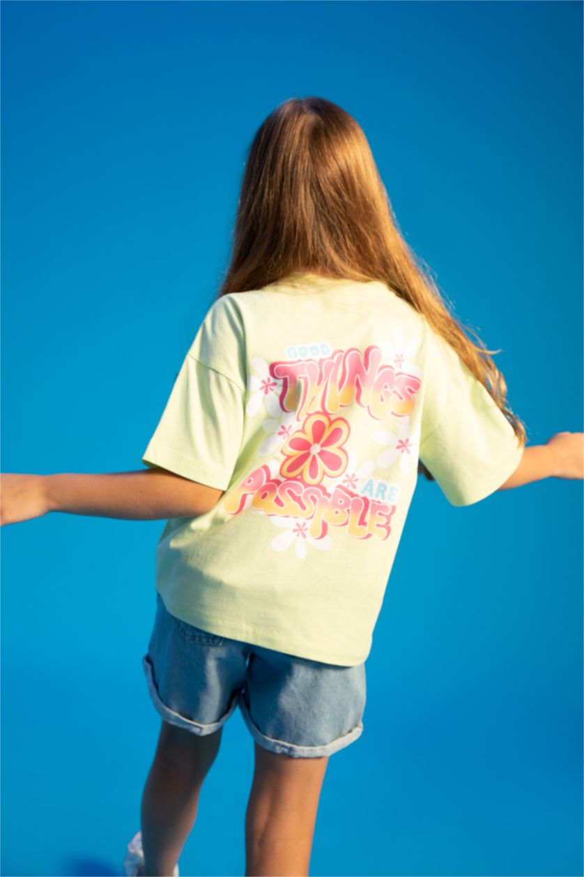 GIRLS & TEENS Mint Girl Regular Fit Short Sleeve Slogan Print T-Shirt