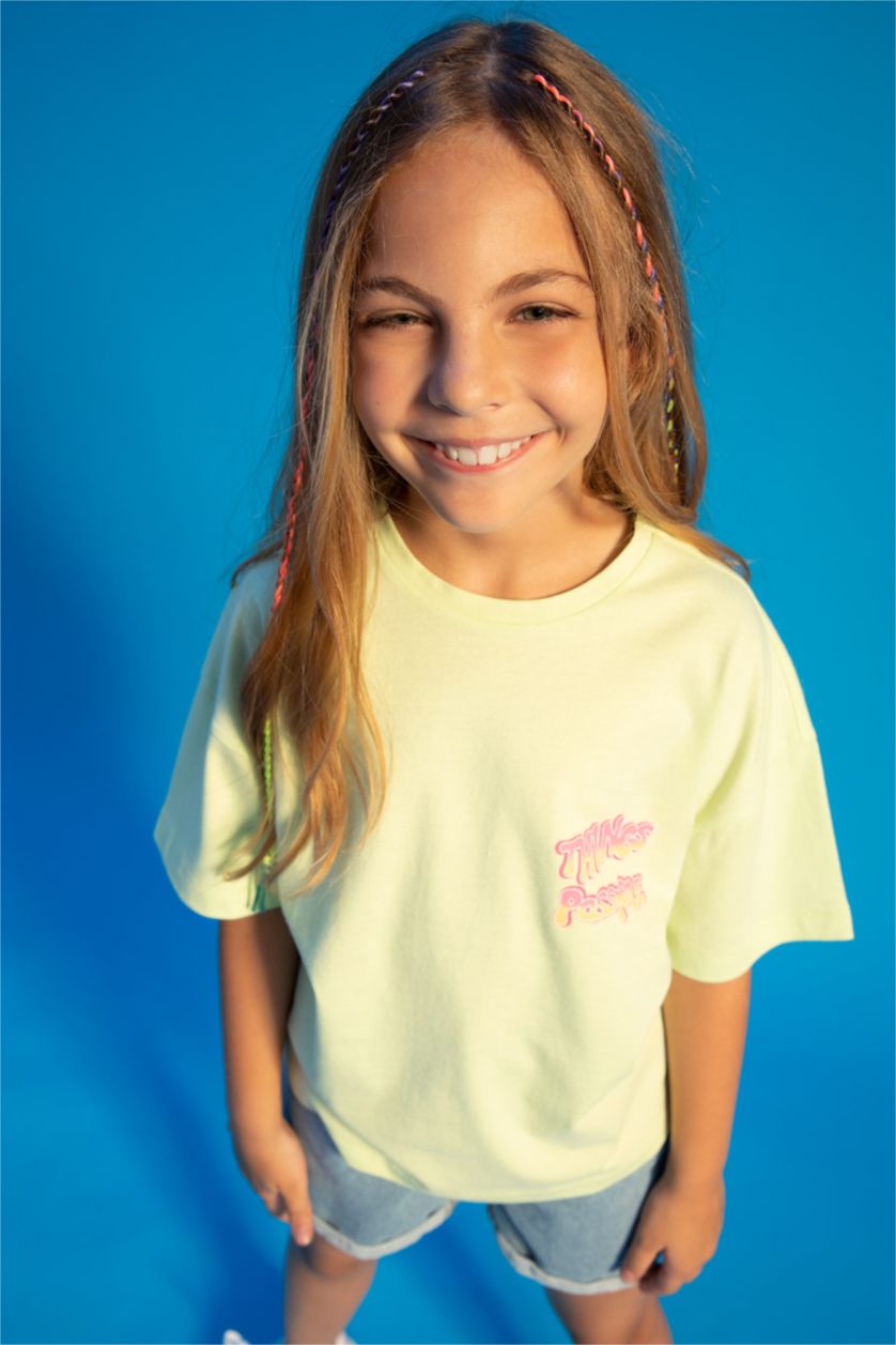 GIRLS & TEENS Mint Girl Regular Fit Short Sleeve Slogan Print T-Shirt