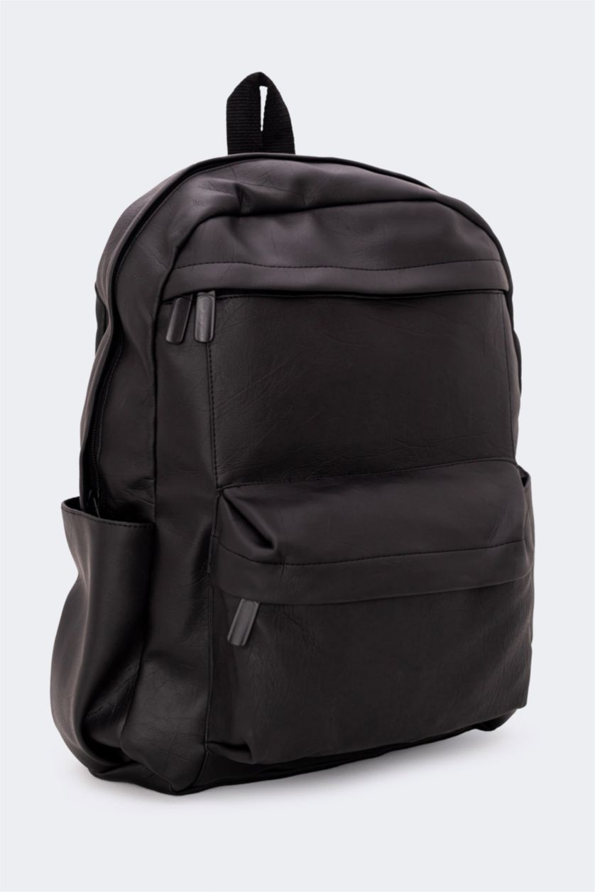 رجالي أسود شنطة ظهر رجالي جلد صناعي