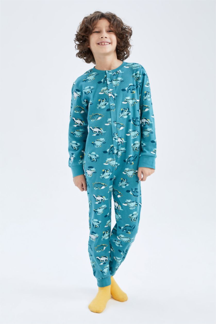 BOYS & TEENS Turquoise Regular Fit Knitted Pyjamas