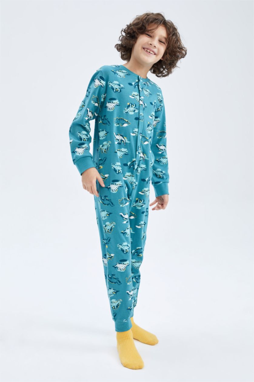 BOYS & TEENS Turquoise Regular Fit Knitted Pyjamas