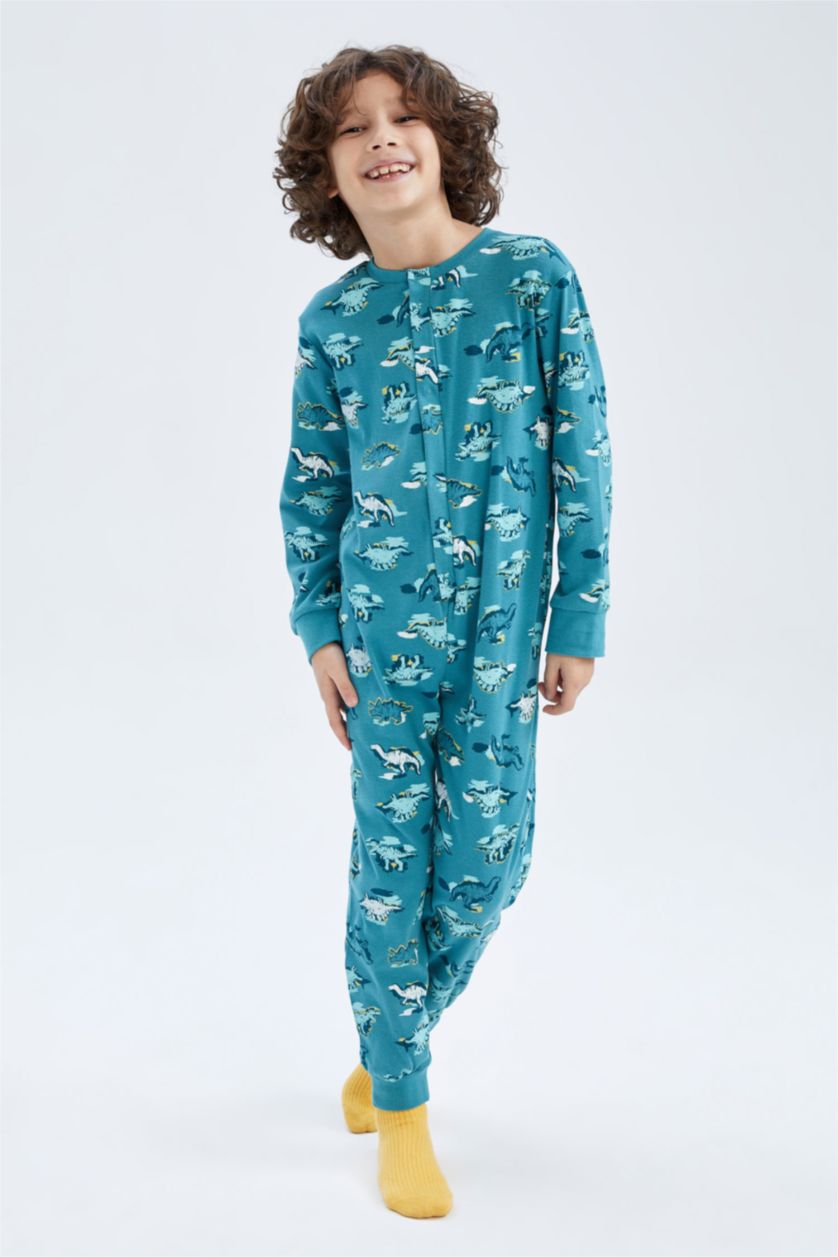BOYS & TEENS Turquoise Regular Fit Knitted Pyjamas