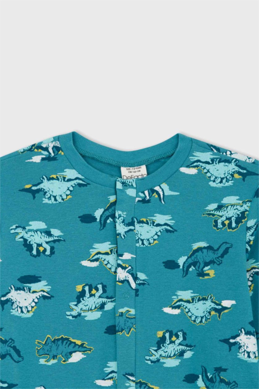 BOYS & TEENS Turquoise Regular Fit Knitted Pyjamas