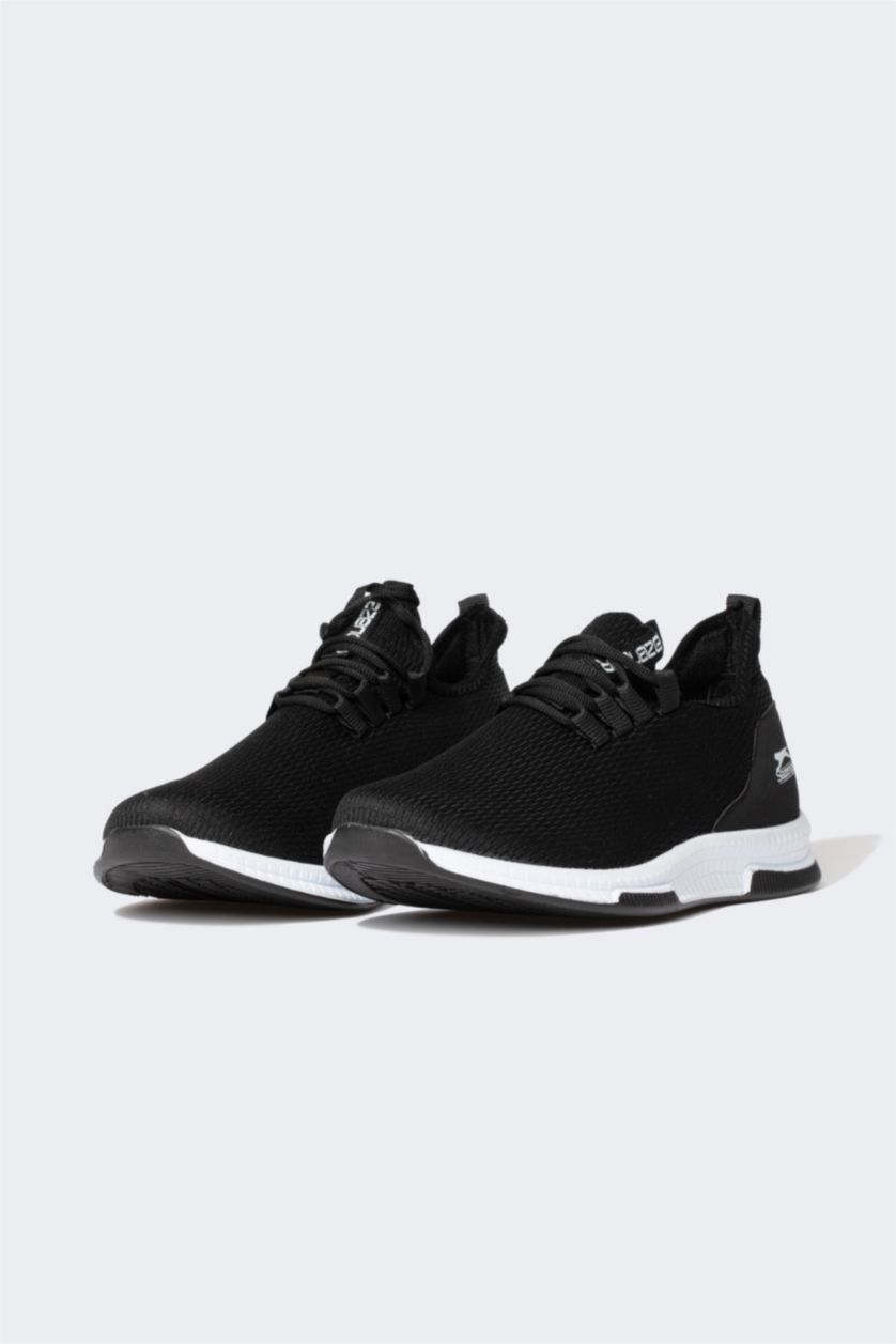 Erkek Siyah Erkek Yüksek Taban Bağcıklı Spor Ayakkabı