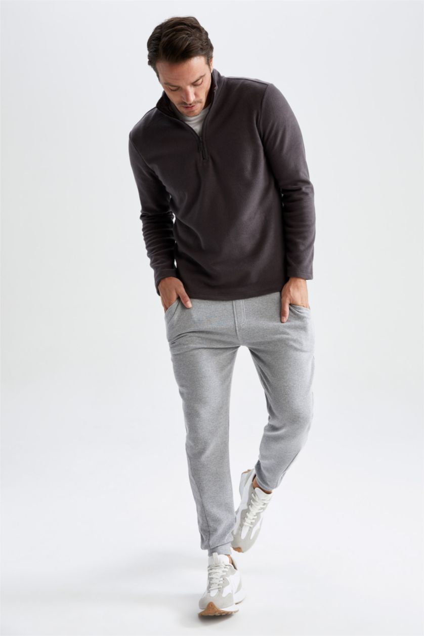 Erkek Antrasit Regular Fıt Polar Sweatshirt