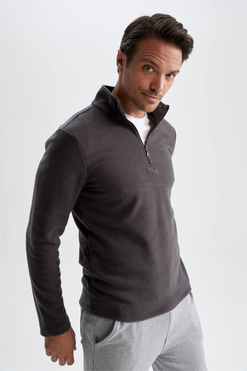 Erkek Antrasit Regular Fıt Polar Sweatshirt