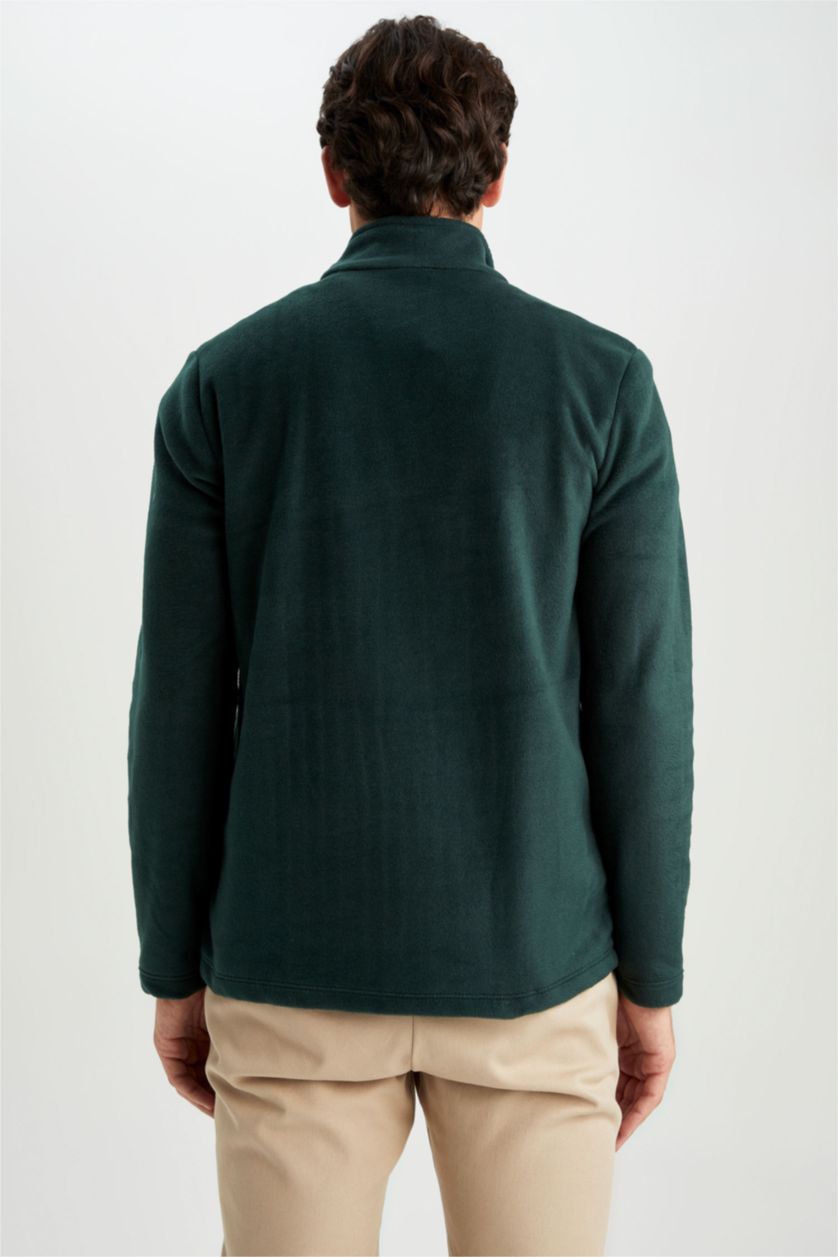 MAN Dark Green Regular Fit fleece Sweatshirt