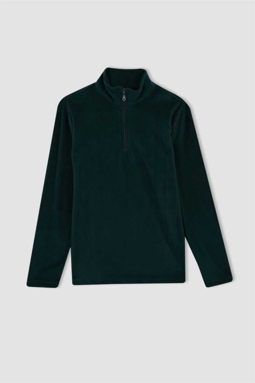 MAN Dark Green Regular Fit fleece Sweatshirt