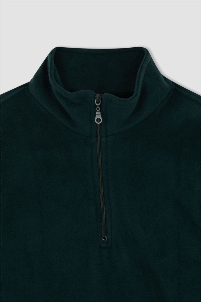 MAN Dark Green Regular Fit fleece Sweatshirt